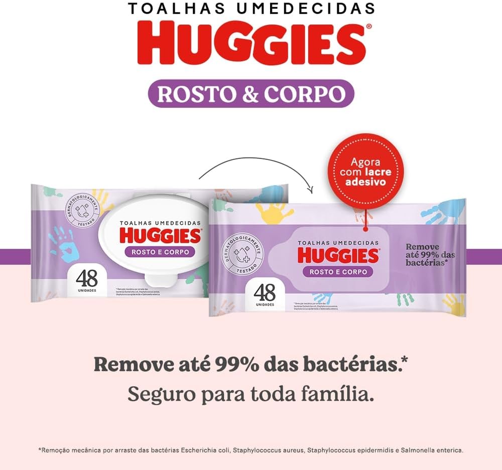 Lenços Umedecidos Huggies One & Done Leve 4 Pague 3 - 192 unidades, Huggies, Verde, pacote de 4