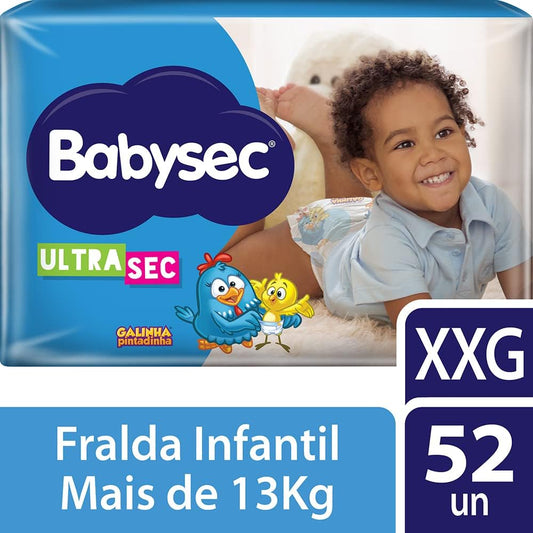 Babysec Fralda Galinha Pintadinha Ultrasec Xxg 52 Unidades Cor: Branco