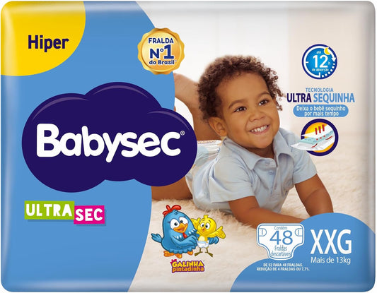 Babysec Fralda Galinha Pintadinha Ultrasec Xxg 52 Unidades Cor: Branco