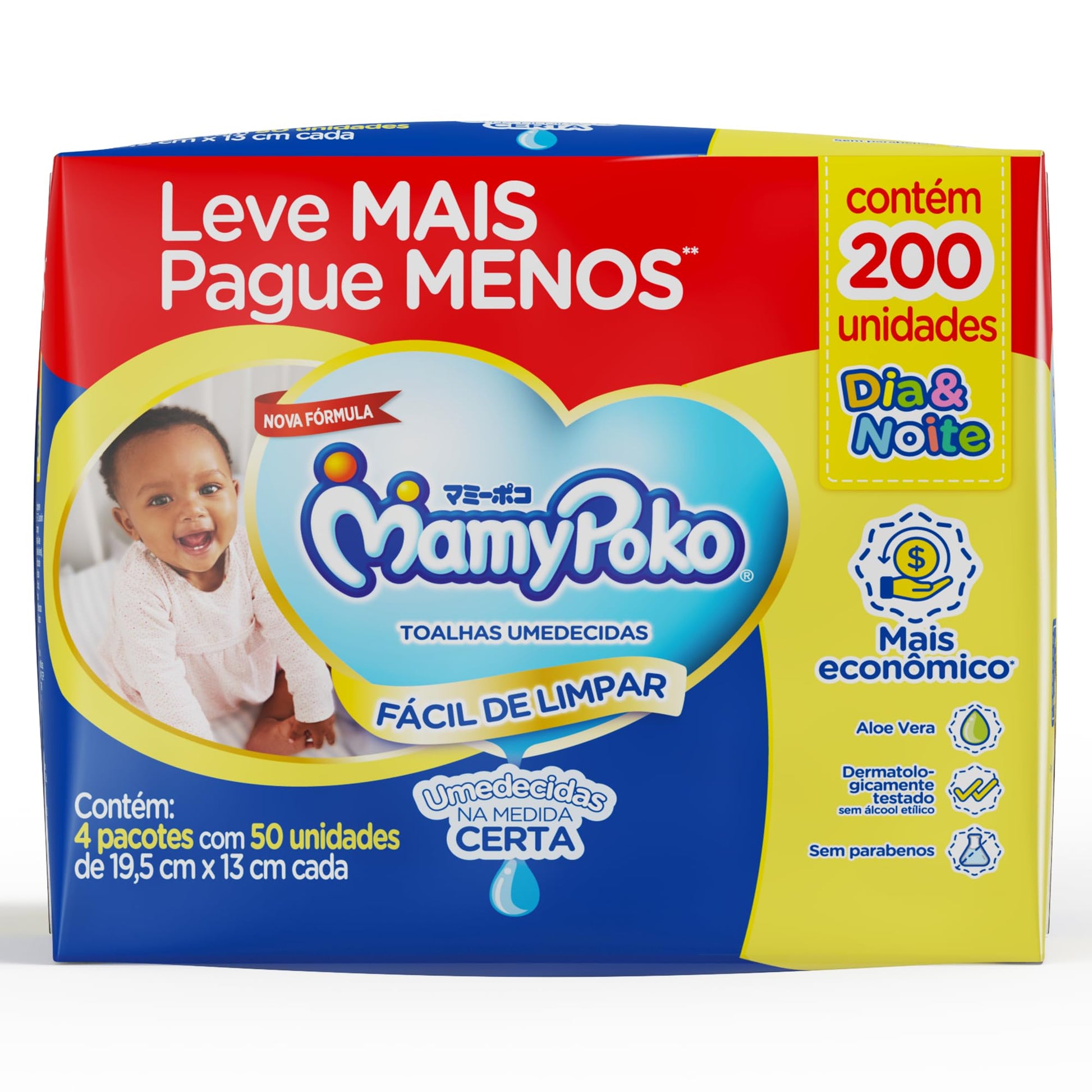 MamyPoko Lenços Umedecidos Dia&Noite 500 Unidades