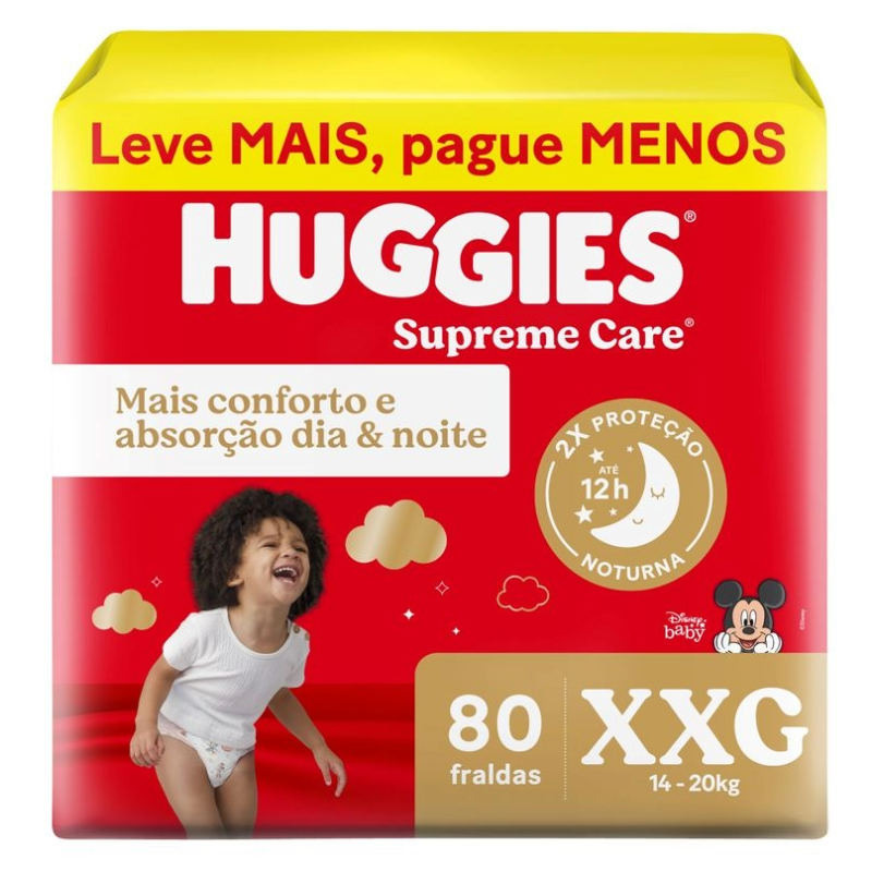 Fralda Huggies Supreme Care XXG 80 Unidades
